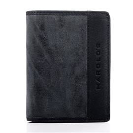 Skórzany czarny mocny męski portfel Harold`s